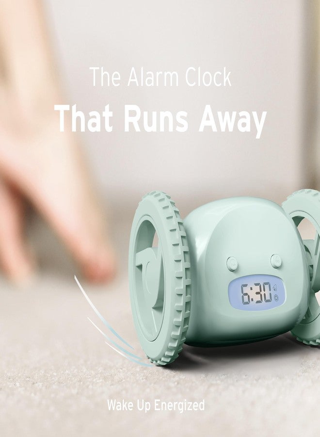 CLOCKY Extra Loud Alarm Clock for Heavy Sleepers on Wheels Rolls Runs Away Vibrating, Easy to Set Super Smart Snooze Digital Bed Shaker Alarm Clock Funny Gift for Adults Kids Teens Bedrooms (Mint) - Image 5