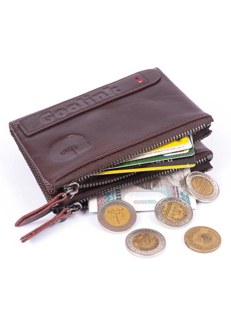 جولينك محفظة جولينك للرجال – GL32402 | جلد عنابي فاخر، RFID، سحاب مزدوج  - Image 4
