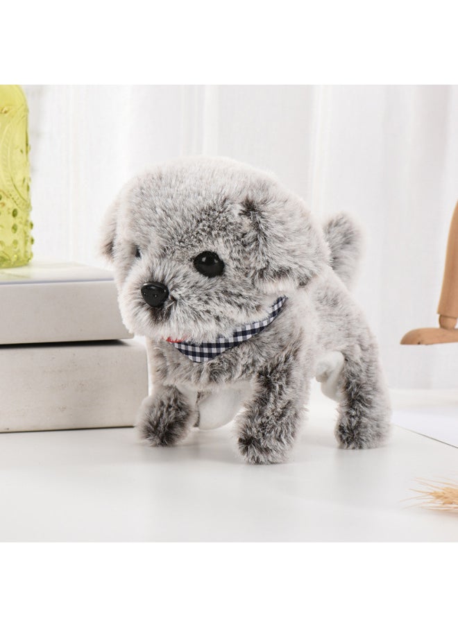 Toy Dog Children Plush Electric Toy Walking Dog Electric Dog Stall Electronic Puppy Pet-Color:Pastoral Dog (grey)  - Image 1