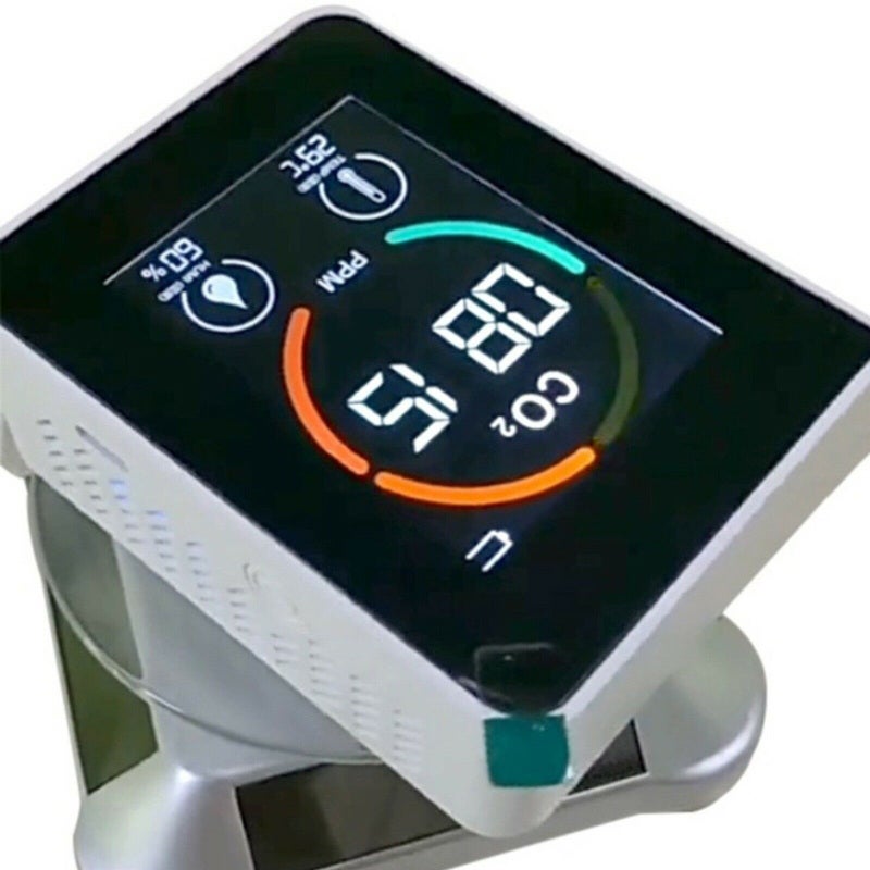 مقياس ثاني أكسيد الكربون: مادة ABS بيضاء، متانة عالية، شاشة رقمية LCD ضخمة مصممة بإضاءة خلفية - مستشعر عالدقة، اكتشاف في الوقت الحقيقي، تشغيل بزر واحد لمراقبة البيئة الداخلية - Image 4