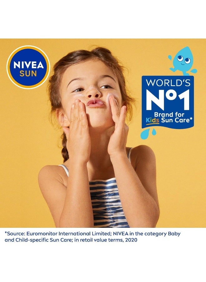 NIVEA SUN Kids Sunscreen Lotion, Protect & Care, SPF 50+, 5in1 Skin Protection, Very High and Immediate UVA & UVB Protection, Extra Water Resistant, 200ml - Image 2