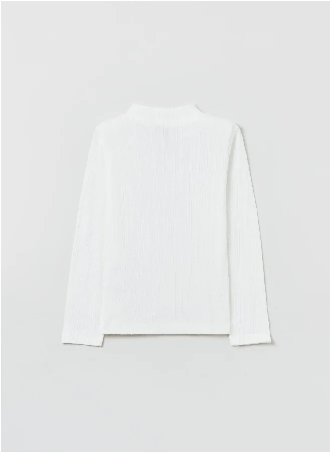Ovs Ovs Pointelle T-Shirt With Mock Neck