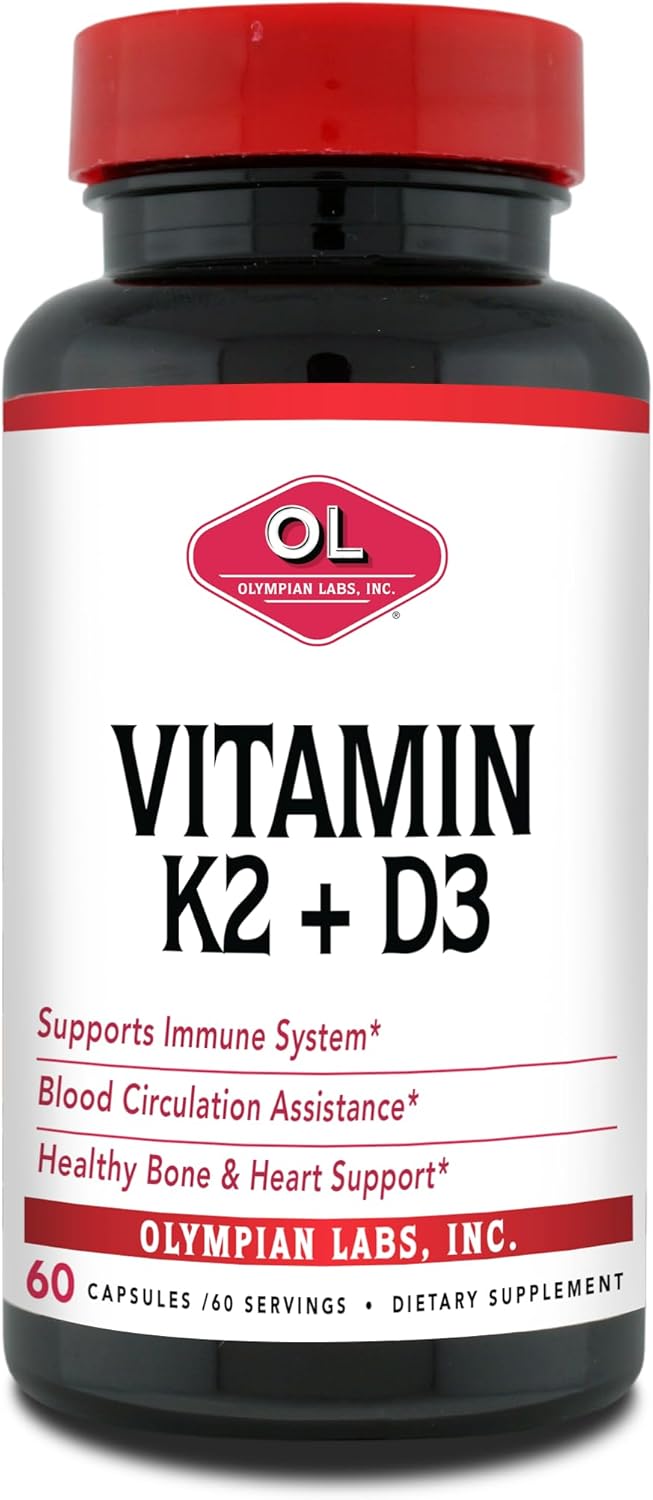 Olympian Labs Vitamin K2 + D3 Capsules for Immune Support - Image 1