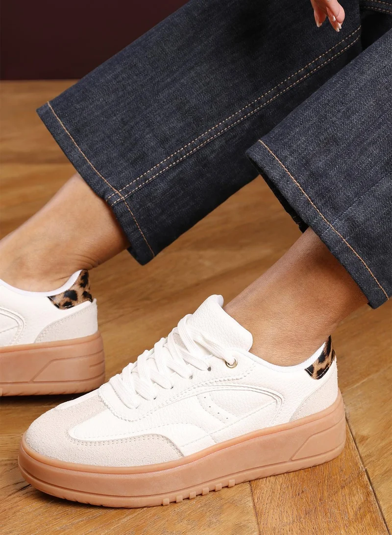 Where's That From Yulia' Low Wedge Lace up trainer