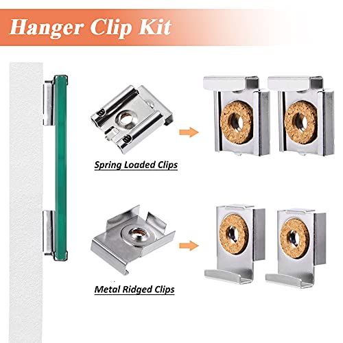 Mesee 4 Sets(16 Pcs) Spring Loaded Mirror Hanger Clip Set, Unframed Glass Mirrors Mount Bracket with Rawl Plugs and Screws, Wall Support Clips Fixing Kit for Mirror/ Photo /Picture/ Frame - Image 5