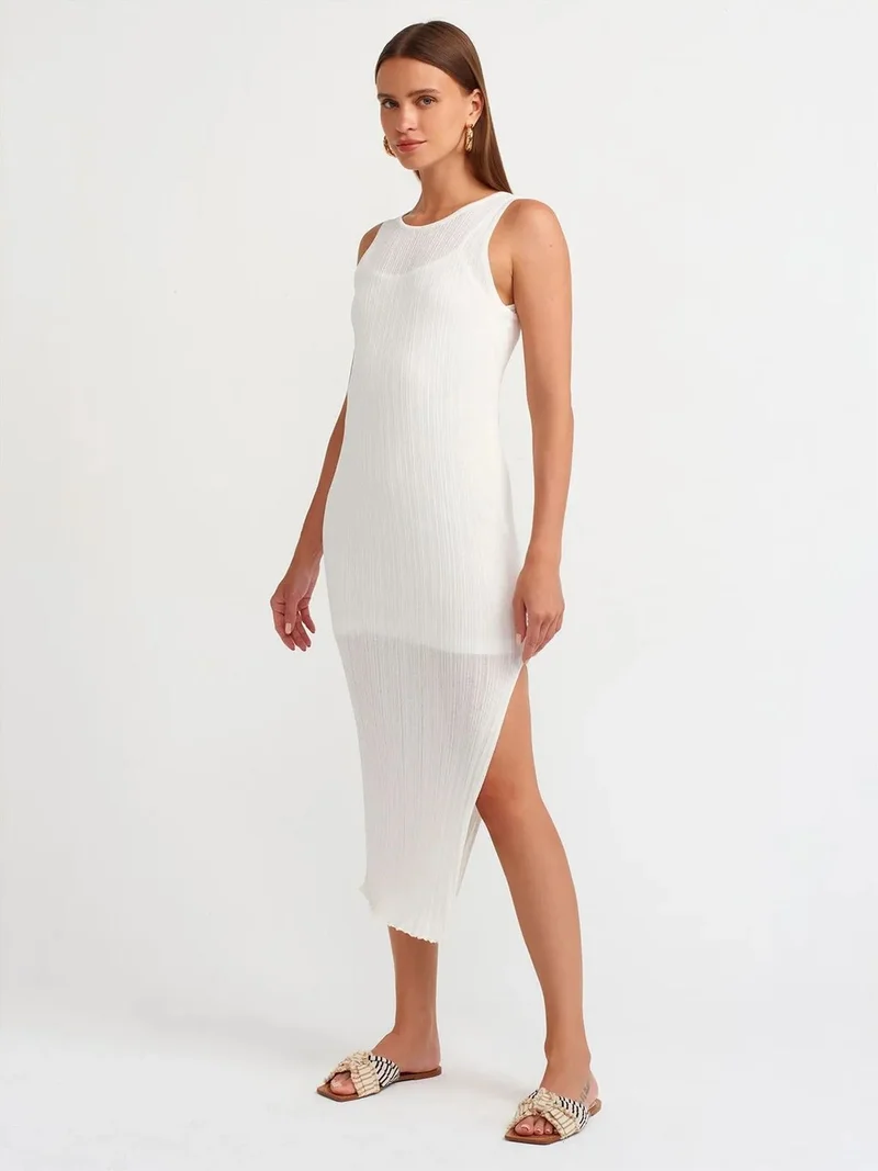 ديلفين DILVIN Ribbed Sleeveless Bodycon Midi Dress