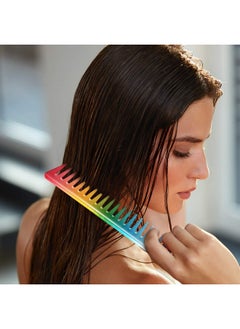 Patelai 6 Pieces Rainbow Hair Comb Hair Cutting Comb Salon Hair Comb Rainbow Rat Tail Comb Portable Hair Cutting Comb Teasing Comb For Women Men Kids Various Hair Types  - Image 2