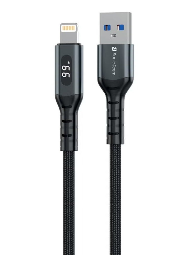 SONIC JEEM Sonic Game 3.0A USB to iPhone Charging Cable - 1 Meter - Digital Display Supported - Image 1