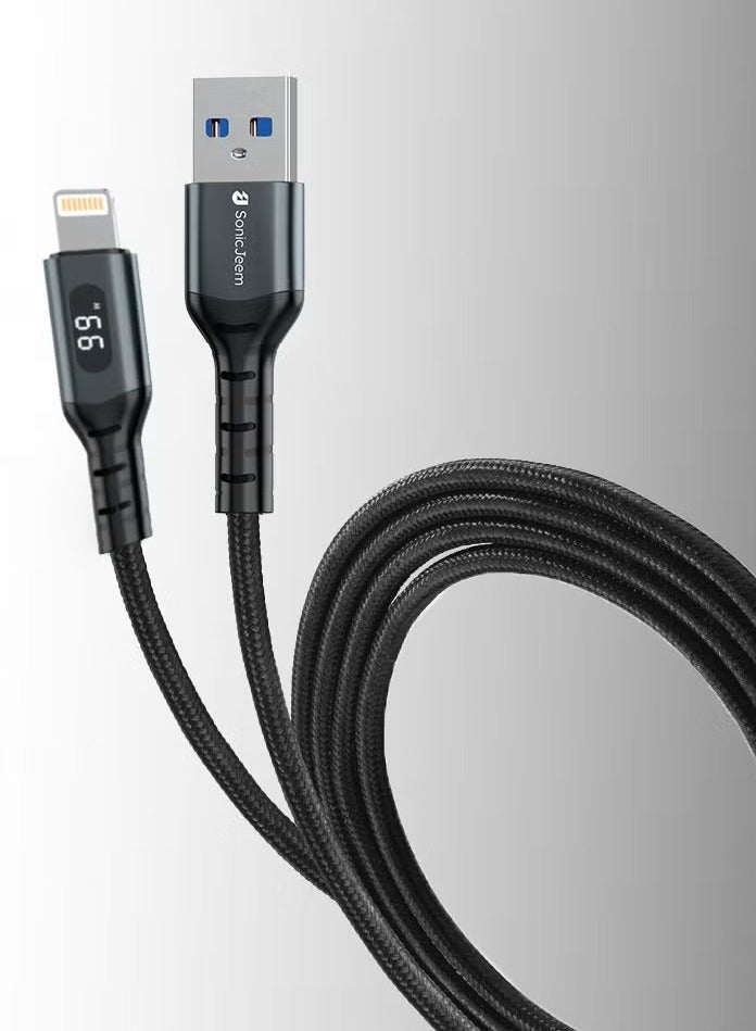 SONIC JEEM Sonic Game 3.0A USB to iPhone Charging Cable - 1 Meter - Digital Display Supported - Image 2
