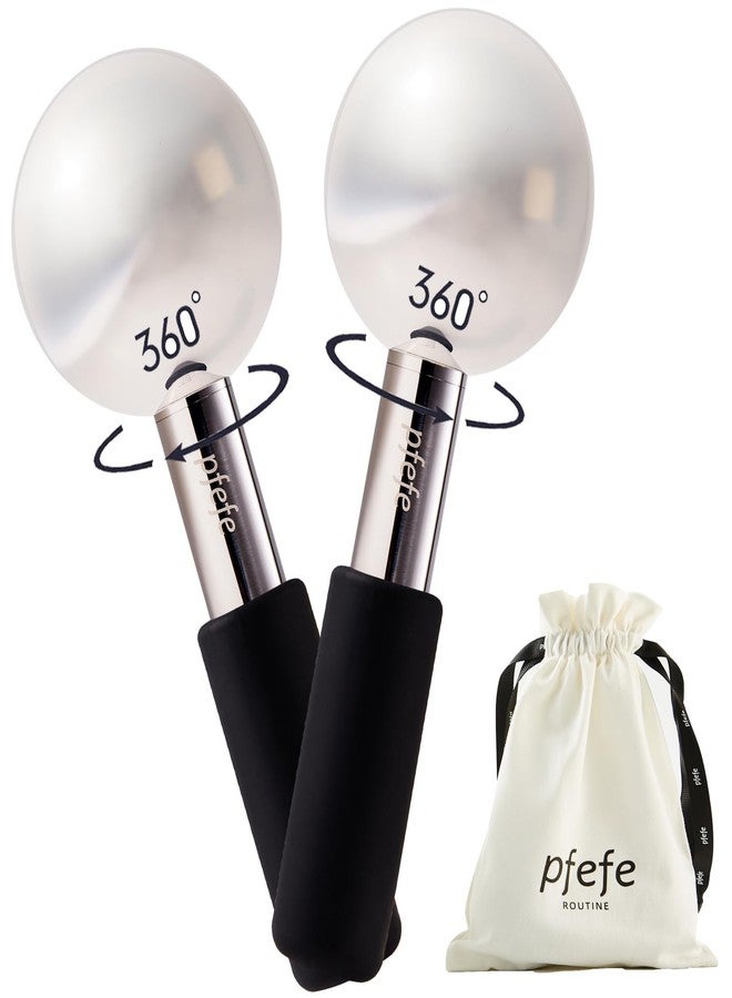 Pfefe 360 Rotating Ice Globes for Face & Eyes, Unbreakable Stainless Steel Cryo Sticks for Beauty Routines, Facials Cold Roller Colling Globes for Puffiness, Wrinkles, Dark Circles, Headaches - Image 1