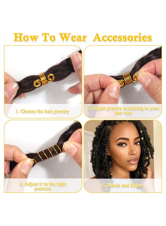 Jollidecor 262 Pcs Dreadlock Accessories For Women Hair Jewelry For Braids Loc Jewelry Hair Decorations Gold And Silver Hair Accessories Adjustable Hair Charms Hair Rings For Braids Girls Loc Braid Jewelry - Image 5