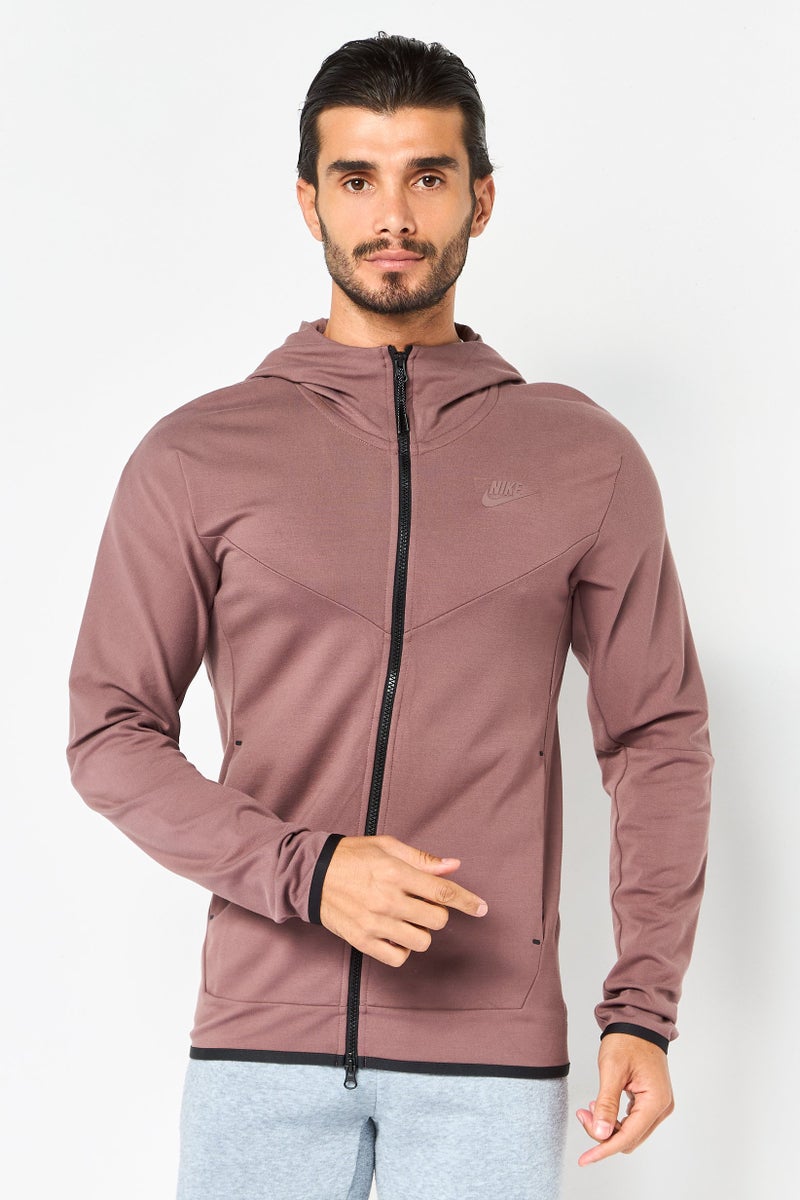 Nike Men Sportswear Fit Long Sleeve Outdoor Full Zip Hoodie, Mauve - Image 1