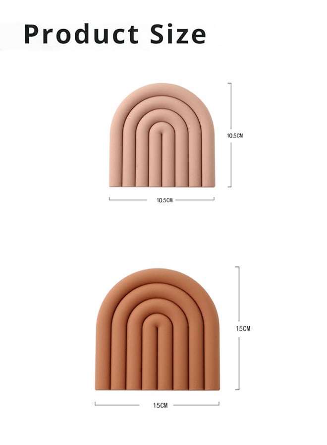 طقم حامل ثلاثي من السيليكون الممتاز مكون من قطعتين، تصميم قابل للانحناء قائم بذاته، ديكور للمطبخ - واقي سطح عمل متين وأنيق ومقاوم للحرارة. - Image 2