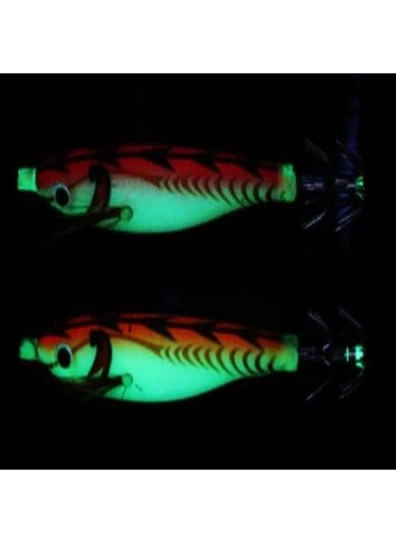 Profisher Profısher Squid Fake 10CM Orange Dressed Phosphorescent Hard Bait  - Image 3