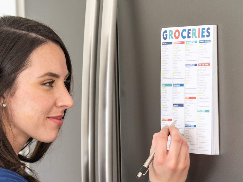 Sweetzer & Orange FastCheck Grocery List Magnet Pad for Fridge. 6x9” Magnetic Notepad with Printed Shopping List Items and Blank Grocery Shopping Spaces. 60 Page Notepad Weekly Planner - Image 2