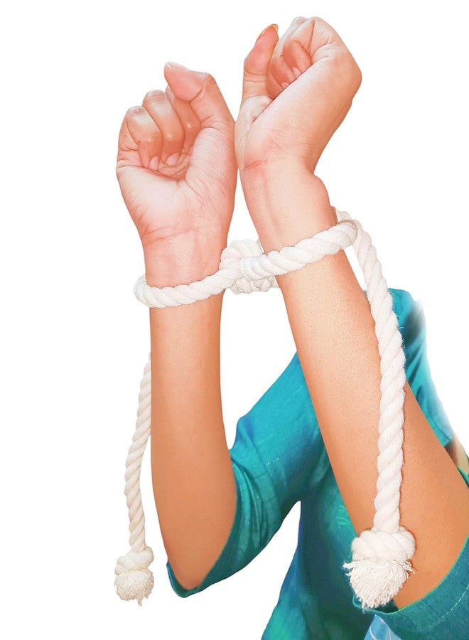 Esselkay Cotton Rope Handcuffs for Role Play, Theatre, Pack of 1, Adjustable, White - Image 2