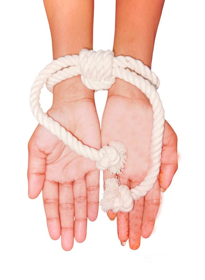 Esselkay Cotton Rope Handcuffs for Role Play, Theatre, Pack of 1, Adjustable, White - Image 3