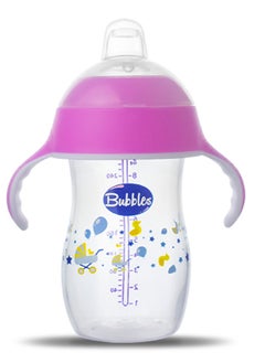 Bubblers Natural 2 in 1 Cup + Bottle for Drinking and Feeding with Handles 280 ml - Pink