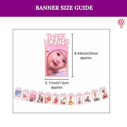 HK balloons Paper 53 Piece Violet 1St Birthday Girl Decoration Item Set Combo With Month Banner Decorations For A Violet-Themed Birthday Celebrations For Girls 1St Birthday Decorations Backdrop Kit - Image 4