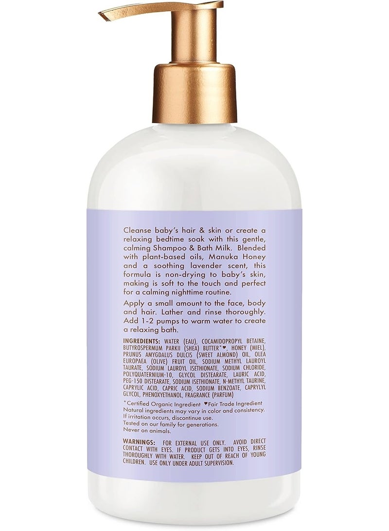 SheaMoisture Baby Shampoo & Bath Milk Manuka Honey & Lavender for Delicate Hair and Skin Nighttime Skin and Hair Care Regimen 384ml - Image 2