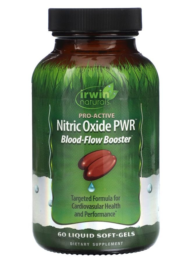 Irwin Naturals - Nitric Oxide PWR Blood-Flow Booster 60 Liquid Soft-Gels - Image 1