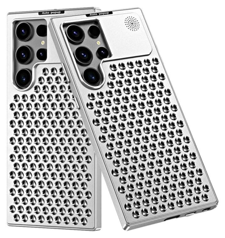 عام Samsung Galaxy S24 Ultra/S23 Ultra حافظة معدنية بالكامل، تصميم مفتوح من سبيكة الألمنيوم، توفير تبديد جيد للحرارة، مقاومة للصدمات، مع علاج بالروائح، ومع قفل - Image 1