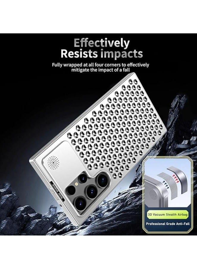 General Samsung Galaxy S24 Ultra S23 Ultra All metal case aluminum alloy hollow design good heat dissipation shockproof with aromatherapy  - Image 4