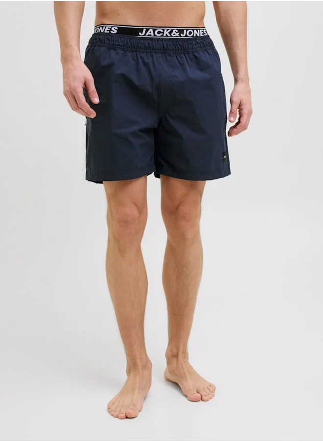 جاك اند جونز Mid Rise Regular Fit Swim Shorts