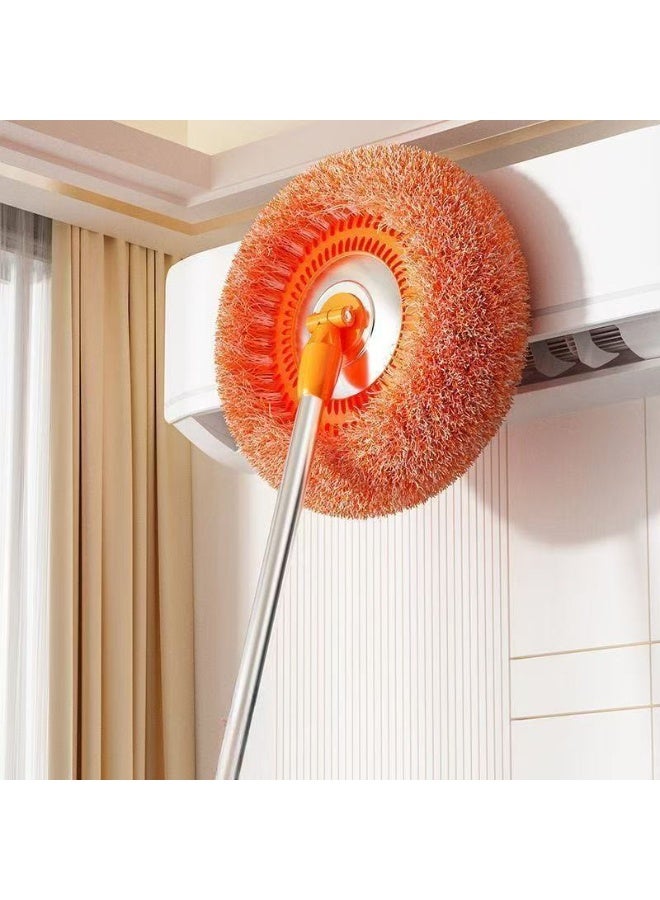 HOMESTAR 3 Replacement Heads Orange Duster | Sunflower Chenille Microfiber | Extendable Pole 64-200cm | 304 Stainless Steel + PP Construction | Dry/Wet Use For Ceiling/Floors/Car | Electrostatic Dust Capture | 360° Rotating Head | Ultimate Home Cleaning Tool - Image 1