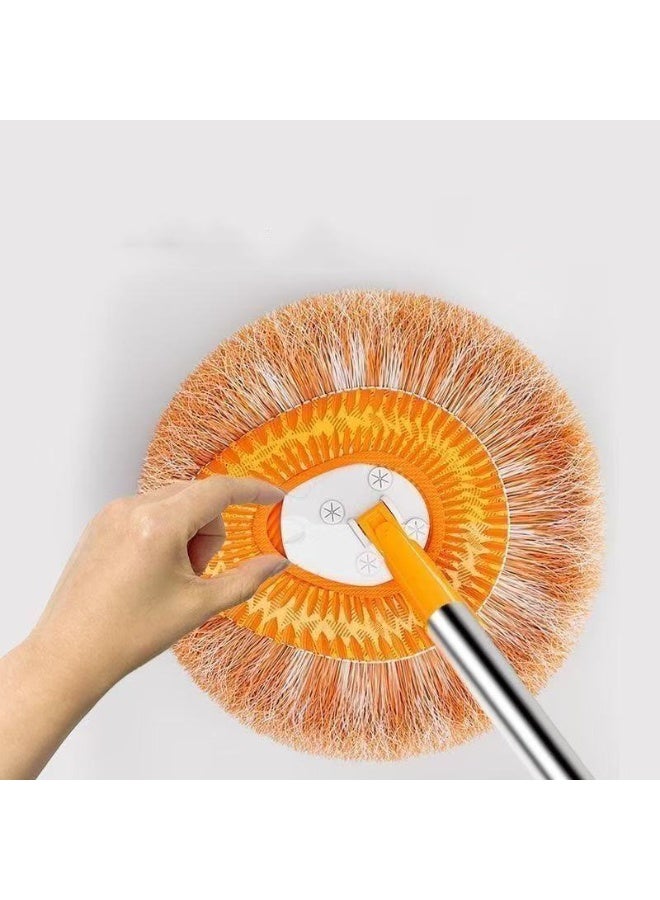 HOMESTAR 3 Replacement Heads Orange Duster | Sunflower Chenille Microfiber | Extendable Pole 64-200cm | 304 Stainless Steel + PP Construction | Dry/Wet Use For Ceiling/Floors/Car | Electrostatic Dust Capture | 360° Rotating Head | Ultimate Home Cleaning Tool - Image 4