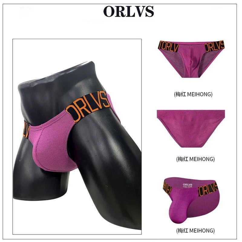 سراويل داخلية رجالية ORLVS مثيرة بخصر منخفض وتصميم U-شكل عالي القطع مع حماية ضد الاحتكاك