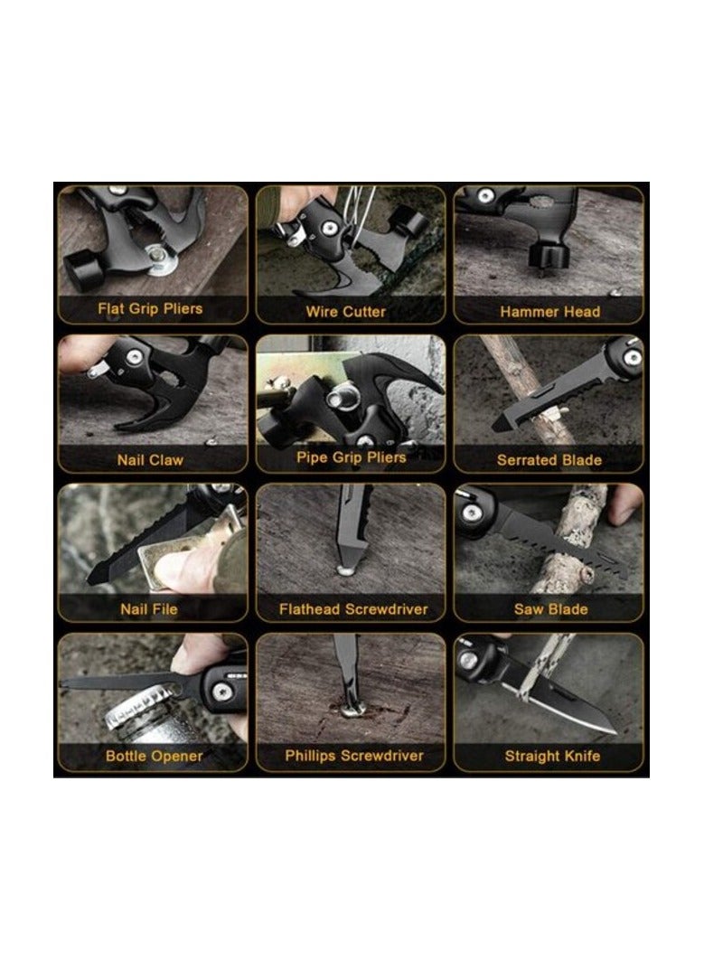 AIWANTO Aiwanto 12 in 1 Multi-Tool Mini Hammer Small Knife Bottle Cap Opener Screw Tighter Cutting Blades Camping Tool Gardening Home Tools Best Gift  - Image 3
