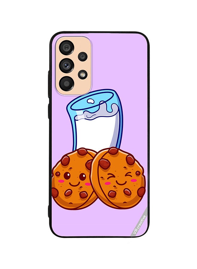VR CREATIVE Protective Case Cover For Samsung Galaxy A72 Milk And Cookies Design Multicolour - Image 1
