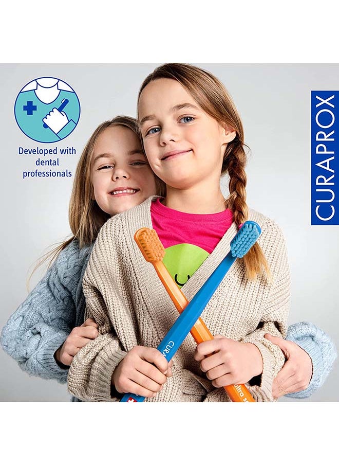 CURAPROX فرشاة أسنان فائقة النعومة للأطفال. فرشاة أسنان ناعمة للأطفال بشعيرات 5500 CUREN® - فرشاة أسنان يدوية من Curaprox متعددة الألوان  - Image 3
