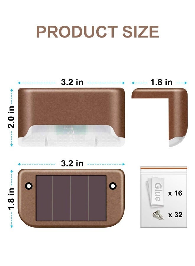 KHAJUL 12-Piece Waterproof Lights, Solar Deck Outdoor LED Step Fence Wall Light Decoration for Yard Patio Stair Pathway (Warm White), Gardening Outdoor Lighting Porch Patio Lights - Image 2