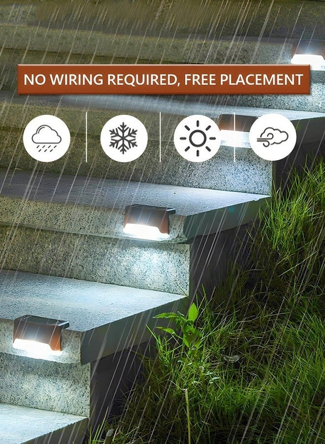 KHAJUL 12-Piece Waterproof Lights, Solar Deck Outdoor LED Step Fence Wall Light Decoration for Yard Patio Stair Pathway (Warm White), Gardening Outdoor Lighting Porch Patio Lights - Image 3