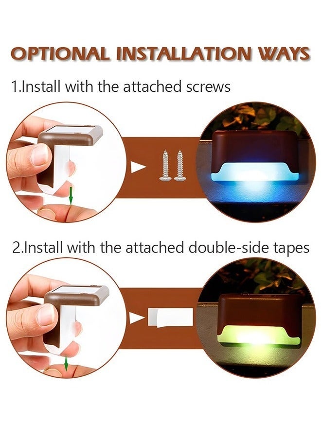 KHAJUL 12-Piece Waterproof Lights, Solar Deck Outdoor LED Step Fence Wall Light Decoration for Yard Patio Stair Pathway (Warm White), Gardening Outdoor Lighting Porch Patio Lights - Image 5