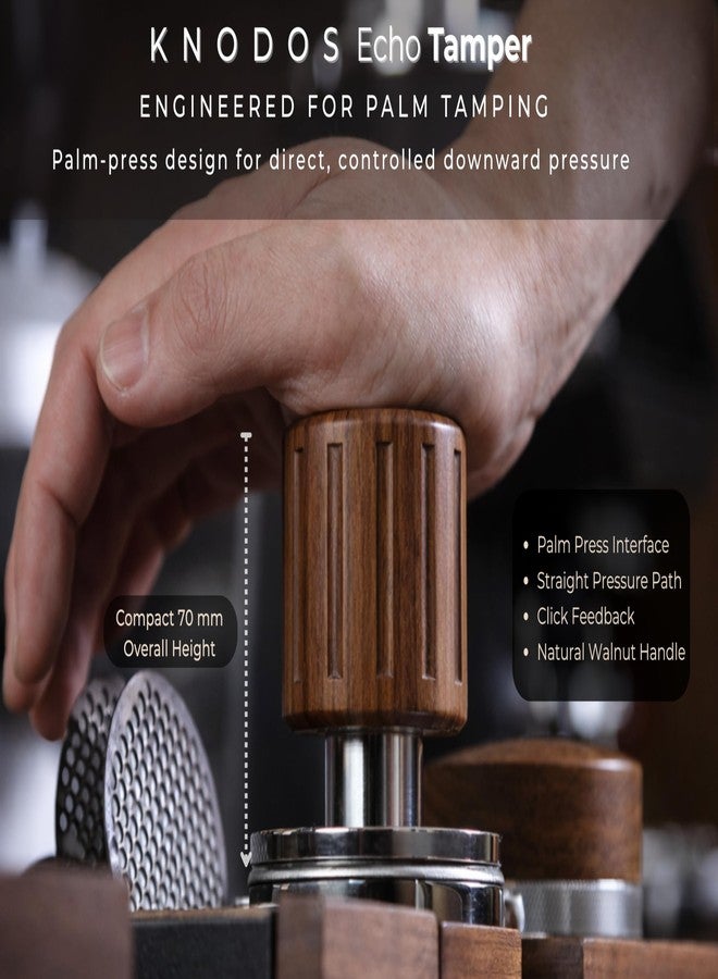 KNODOS Walnut Self Leveling Espresso Tamper 54mm For Breville - Image 2