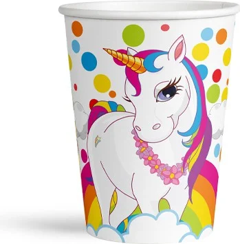 Alsepeteavm Rainbow Unicorn Paper Cup 8oz Pack of 8