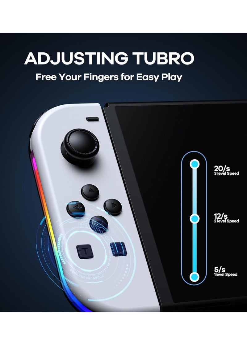 Controllers for Nintendo Switch, Replacement for Switch Controller with RGB LED, Adjustable Turbo u0026 Vibration, Motion Control/Wake-Up/Screenshot - Image 3
