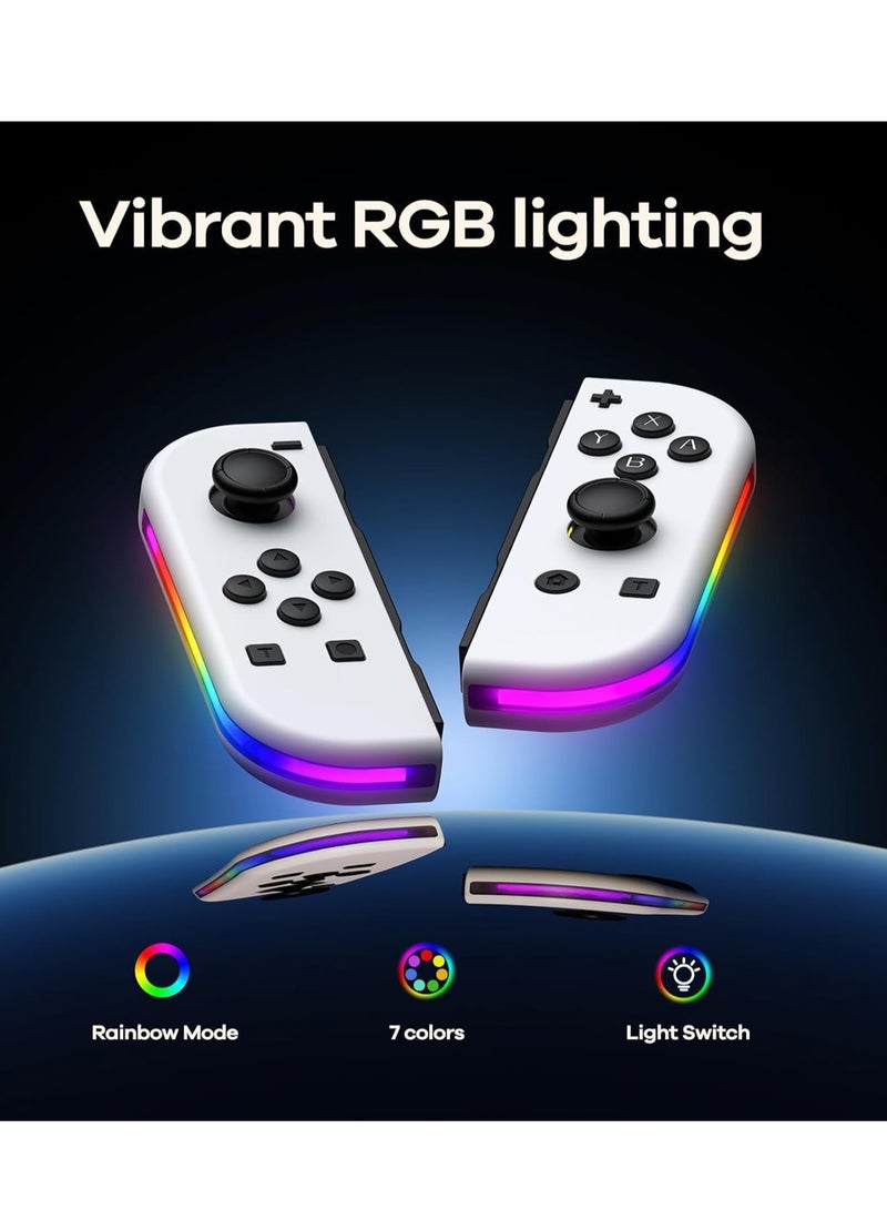 Controllers for Nintendo Switch, Replacement for Switch Controller with RGB LED, Adjustable Turbo u0026 Vibration, Motion Control/Wake-Up/Screenshot - Image 2