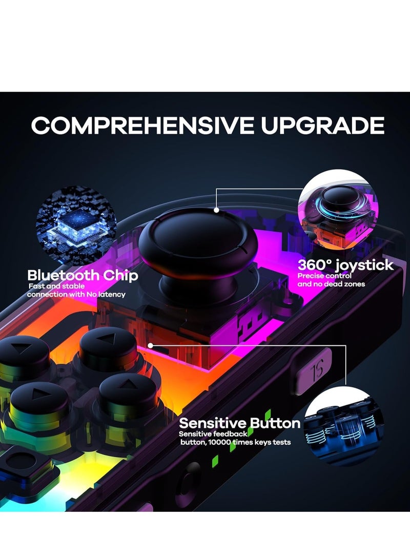 Controllers for Nintendo Switch, Replacement for Switch Controller with RGB LED, Adjustable Turbo u0026 Vibration, Motion Control/Wake-Up/Screenshot - Image 4