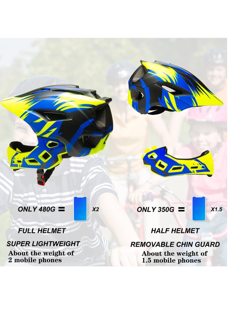 Kids Bike Helmet, Adjustable Detachable Full Face Helmet, Lightweight Toddlers Helmets, for Children Bicycle, Skateboard, Scooter, Protective Gear, from Toddler to Youth, CPSC Certificated  - Image 5