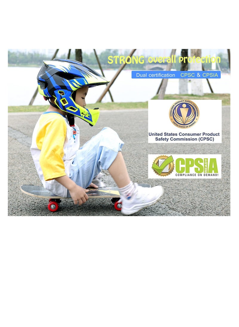Kids Bike Helmet, Adjustable Detachable Full Face Helmet, Lightweight Toddlers Helmets, for Children Bicycle, Skateboard, Scooter, Protective Gear, from Toddler to Youth, CPSC Certificated  - Image 3