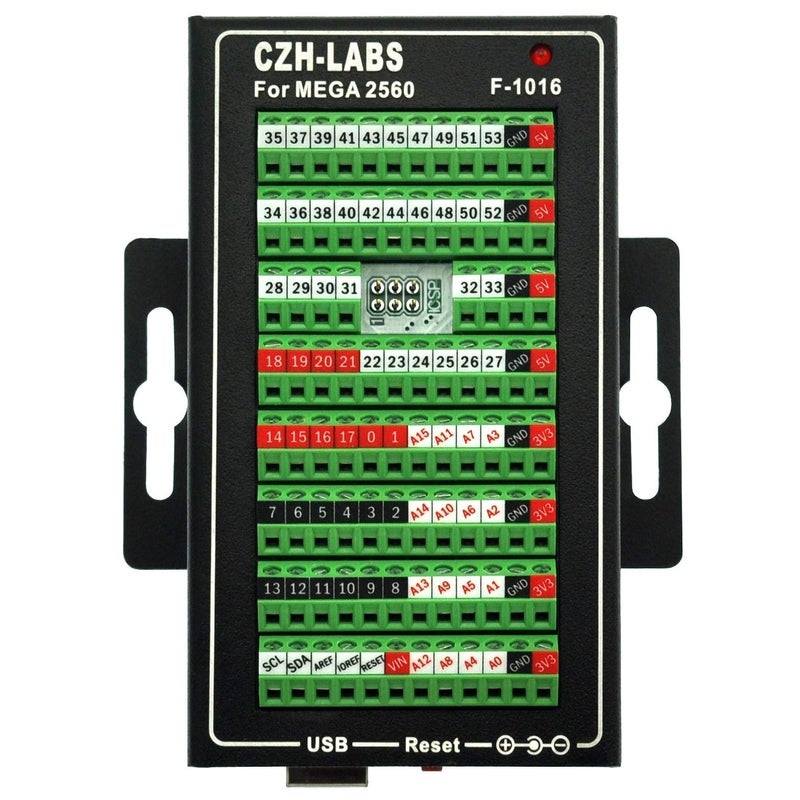 OONO MEGA2560 Screw Terminal Block Breakout Module with Aluminum Enclosure, for Arduino MEGA 2560 R3 - Image 1