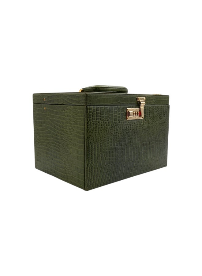 LAVERI LEATHER Leather Jewellery Box Green - Image 2