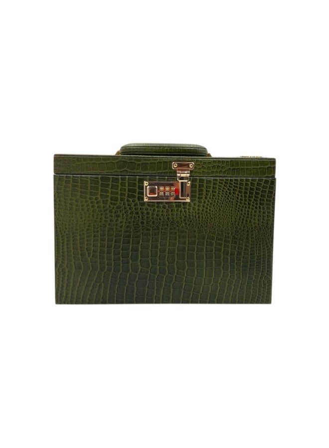 LAVERI LEATHER Leather Jewellery Box Green - Image 4