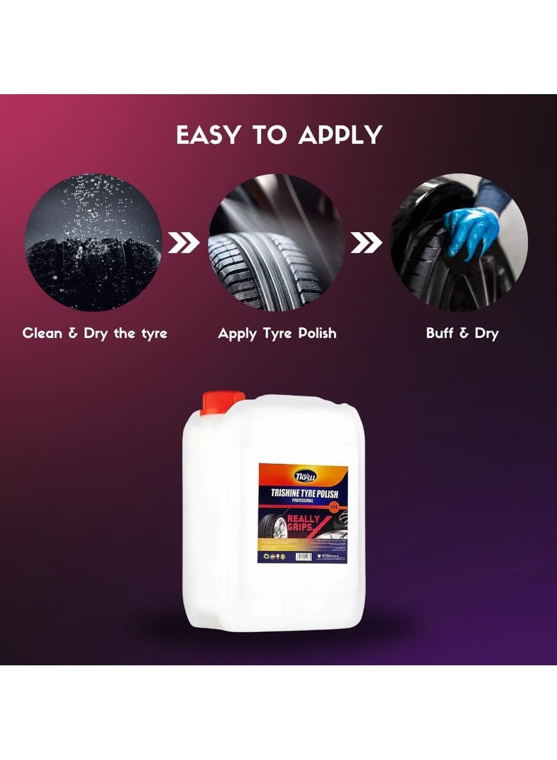 Thrill Trishine Professional Tyre Polish 20 Liter - White - Image 4
