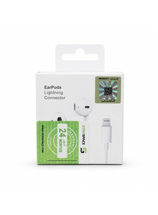 ZeroSpace Wired EarPods with Lightning Connector White - Image 2