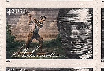 United States Postal Service Abraham Lincoln Mint Sheet of Twenty 42 Cent Postage Stamps Scott 4380-83 . - Image 2